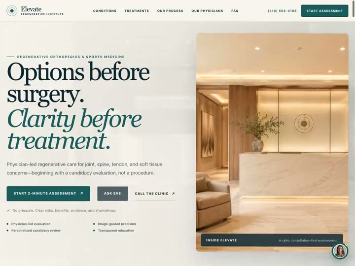 Elevate Regenerative site preview