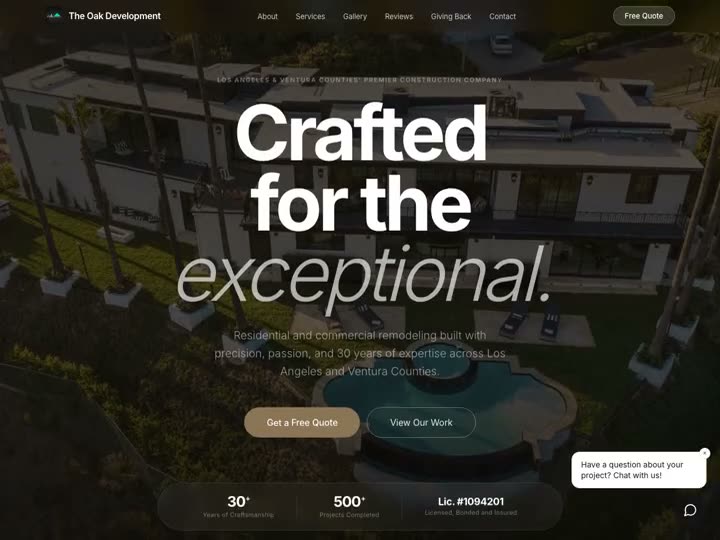 The Oak Development site preview